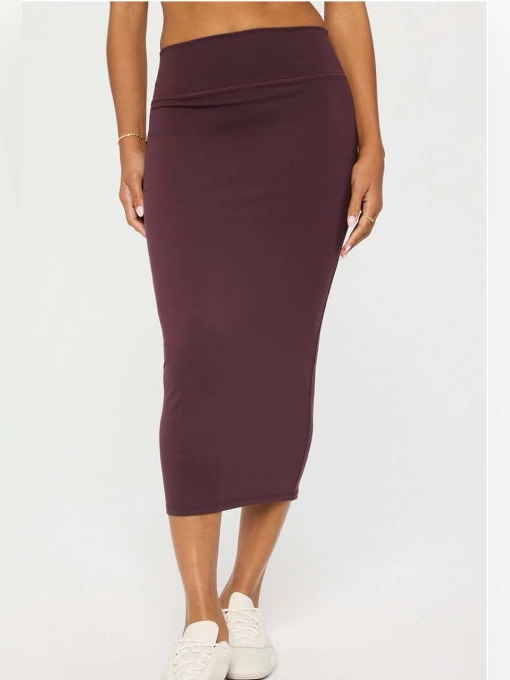 NWOT Fabletics Plum Midi Pencil Skirt Size L